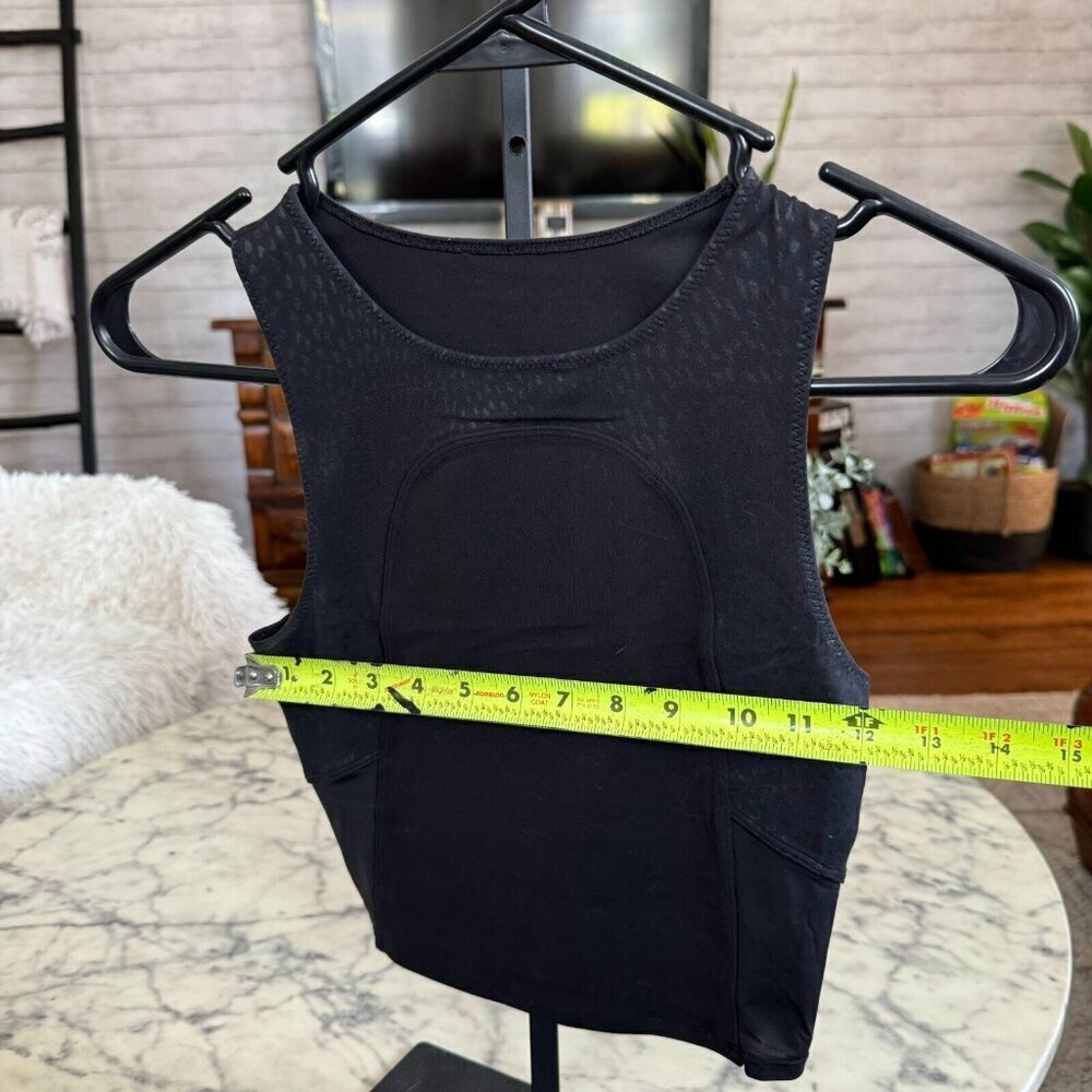 Lululemon Nulu And Mesh Yoga Tank Top Jewel Emboss Black Size 2 - Picture 5 of 6